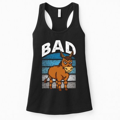 Funny Retro Bad Ass Angry Donkey Womens Tank Top