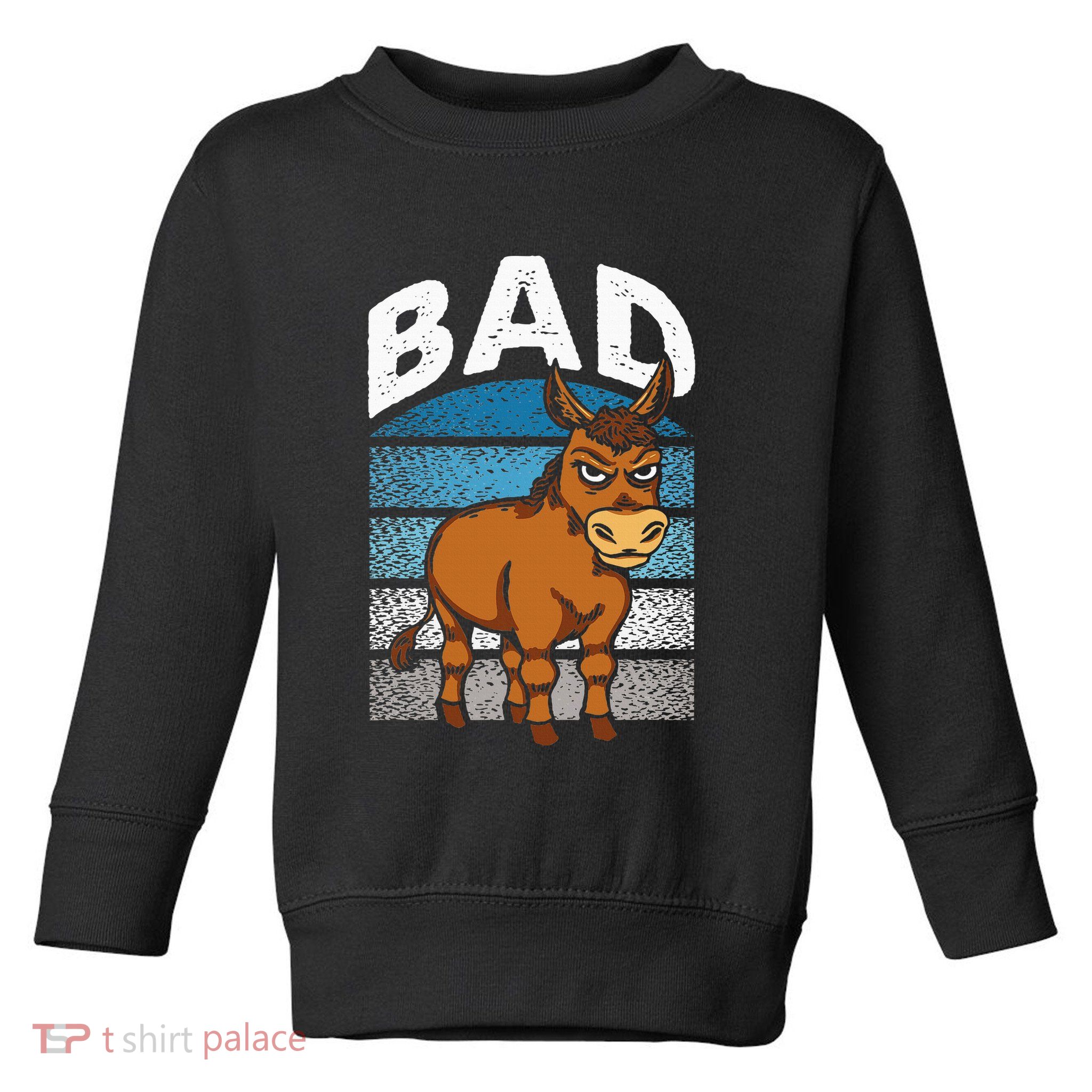 Funny Retro Bad Ass Angry Donkey Toddler Sweatshirt