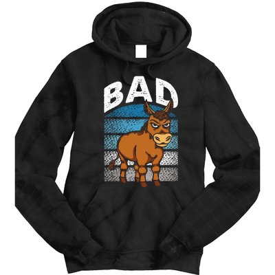 Funny Retro Bad Ass Angry Donkey Tie Dye Hoodie