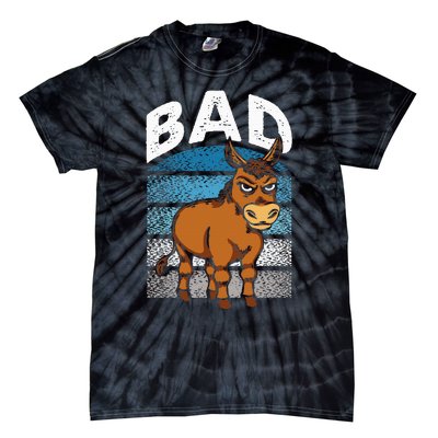 Funny Retro Bad Ass Angry Donkey Tie-Dye T-Shirt