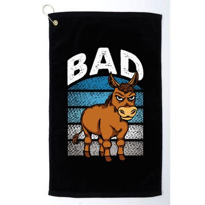 Funny Retro Bad Ass Angry Donkey Golf Towel