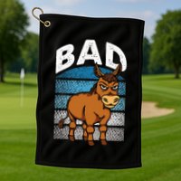 Funny Retro Bad Ass Angry Donkey Golf Towel