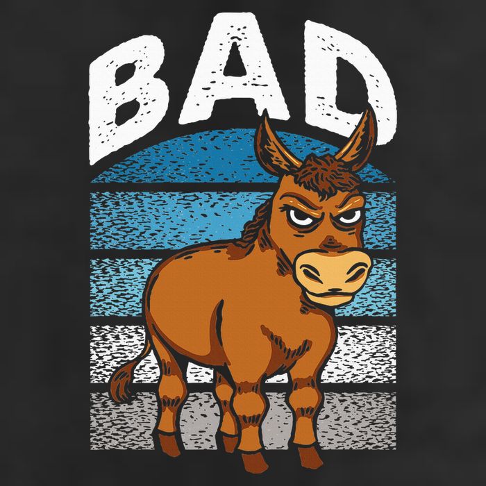 Funny Retro Bad Ass Angry Donkey Golf Towel