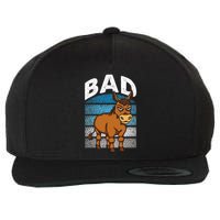 Funny Retro Bad Ass Angry Donkey Wool Snapback Cap
