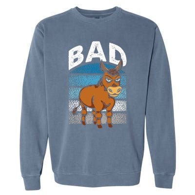 Funny Retro Bad Ass Angry Donkey Garment-Dyed Sweatshirt