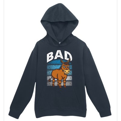 Funny Retro Bad Ass Angry Donkey Urban Pullover Hoodie