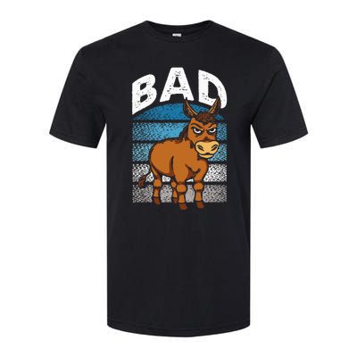 Funny Retro Bad Ass Angry Donkey Softstyle CVC T-Shirt