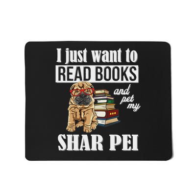 Funny Read Books Shar Pei Lover Mousepad