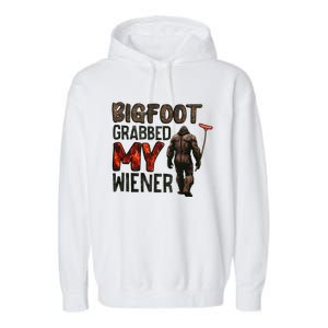 Funny Retro Bigfoot Bigfoot Grabbed My Wiener Garment-Dyed Fleece Hoodie