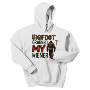 Funny Retro Bigfoot Bigfoot Grabbed My Wiener Kids Hoodie