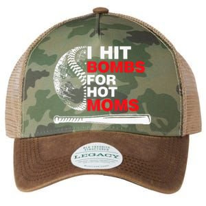 Funny Retro Baseball I Hit Bombs For Hot Moms Legacy Tie Dye Trucker Hat