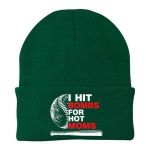 Funny Retro Baseball I Hit Bombs For Hot Moms Knit Cap Winter Beanie