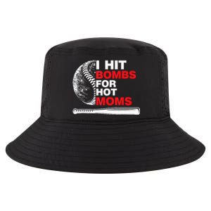 Funny Retro Baseball I Hit Bombs For Hot Moms Cool Comfort Performance Bucket Hat