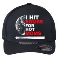 Funny Retro Baseball I Hit Bombs For Hot Moms Flexfit Unipanel Trucker Cap