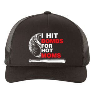 Funny Retro Baseball I Hit Bombs For Hot Moms Yupoong Adult 5-Panel Trucker Hat