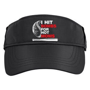 Funny Retro Baseball I Hit Bombs For Hot Moms Adult Drive Performance Visor