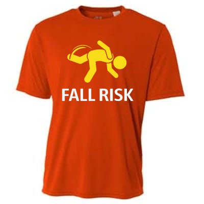 Fall Risk Balance Issues Funny Fall Risk Cooling Performance Crew T-Shirt