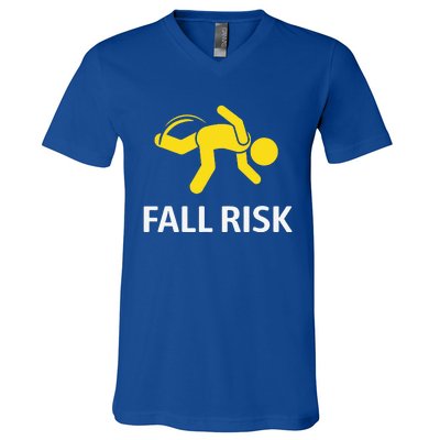 Fall Risk Balance Issues Funny Fall Risk V-Neck T-Shirt