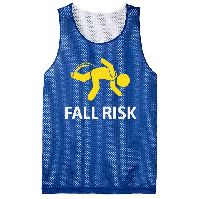 Fall Risk Balance Issues Funny Fall Risk Mesh Reversible Basketball Jersey Tank