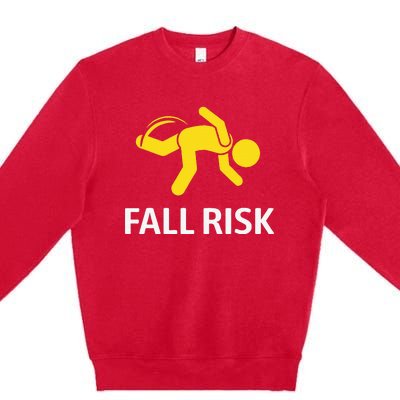 Fall Risk Balance Issues Funny Fall Risk Premium Crewneck Sweatshirt