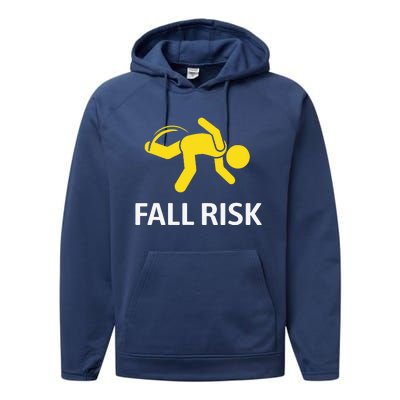 Fall Risk Balance Issues Funny Fall Risk Performance Fleece Hoodie