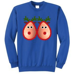 Funny Reindeer Boobs Ugly Christmas Sweater Deer Naughty Funny Gift Sweatshirt