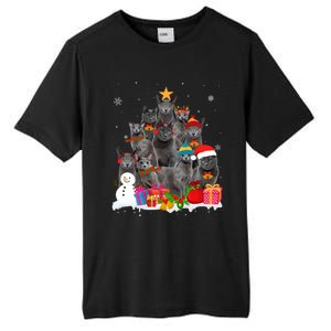 Funny Russian Blue Christmas Tree Pet Cat Lover Xmas Meaningful Gift Tall Fusion ChromaSoft Performance T-Shirt