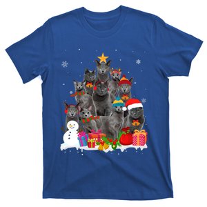 Funny Russian Blue Christmas Tree Pet Cat Lover Xmas Meaningful Gift T-Shirt