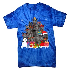 Funny Russian Blue Christmas Tree Pet Cat Lover Xmas Meaningful Gift Tie-Dye T-Shirt