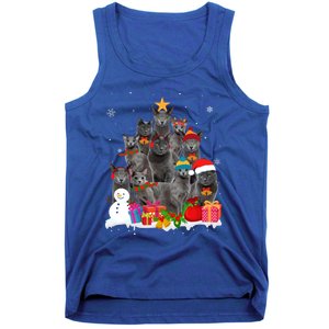 Funny Russian Blue Christmas Tree Pet Cat Lover Xmas Meaningful Gift Tank Top