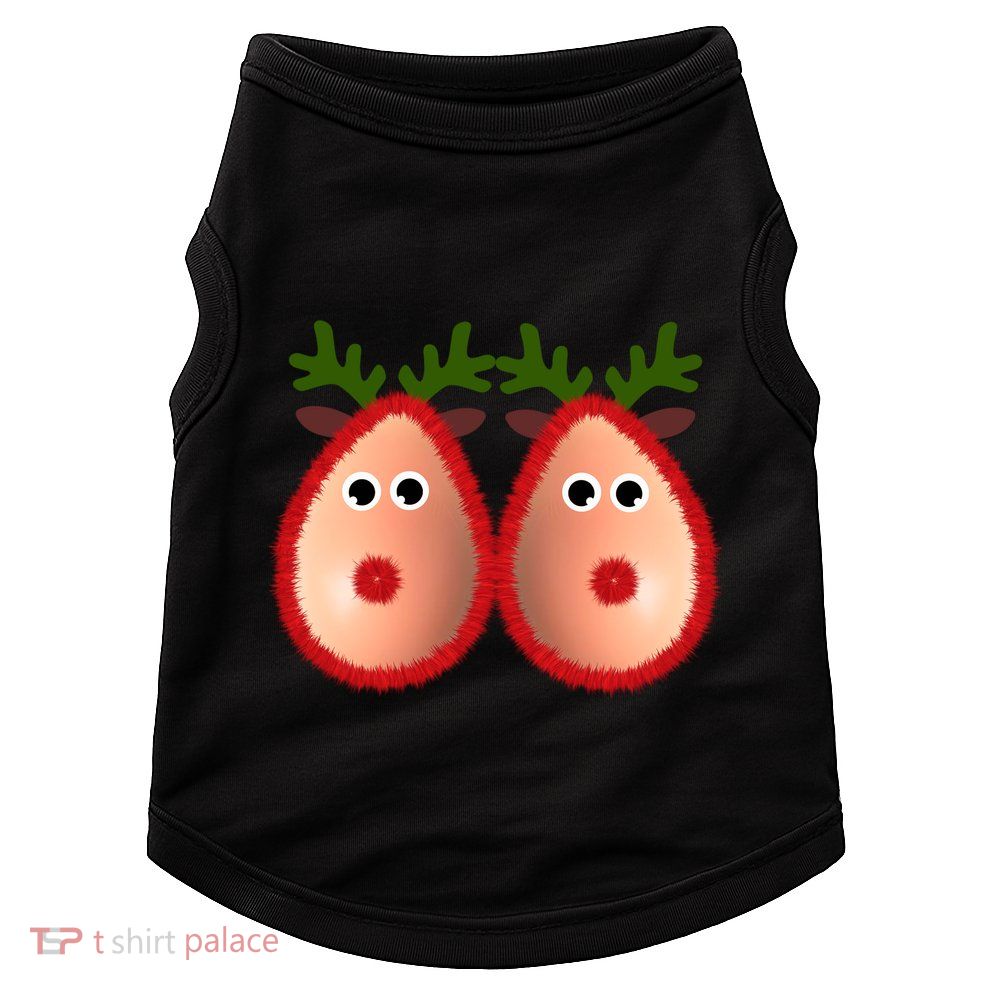 Funny Reindeer Boobs Ugly Christmas Sweater Deer Naughty Gift Doggie Tank
