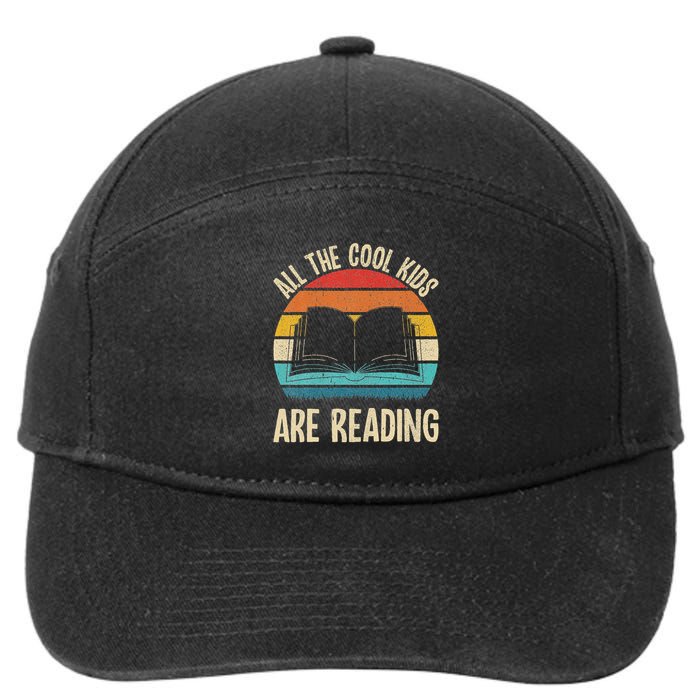 Funny Reading Books Nerd Bookish Library Bookshelf Vintage Librarian Bookworm Reader All Cool Kids A 7-Panel Snapback Hat