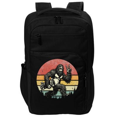 Funny Retro Bigfoot Skater Vintage Sasquatch Skateboarding Impact Tech Backpack