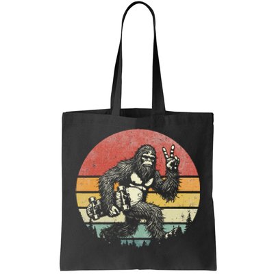 Funny Retro Bigfoot Skater Vintage Sasquatch Skateboarding Tote Bag