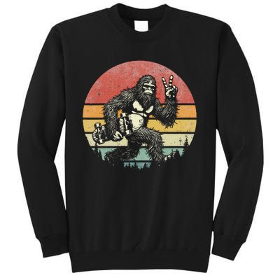 Funny Retro Bigfoot Skater Vintage Sasquatch Skateboarding Tall Sweatshirt