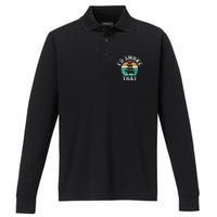 Funny Retro Bbq Party Smoker Chef Dad Gift ID Smoke That Performance Long Sleeve Polo