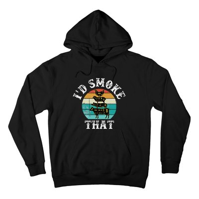 Funny Retro Bbq Party Smoker Chef Dad Gift ID Smoke That Hoodie