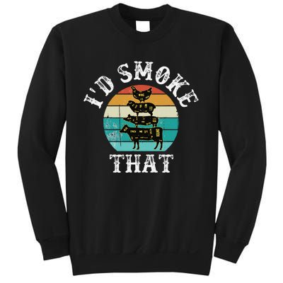 Funny Retro Bbq Party Smoker Chef Dad Gift ID Smoke That Sweatshirt