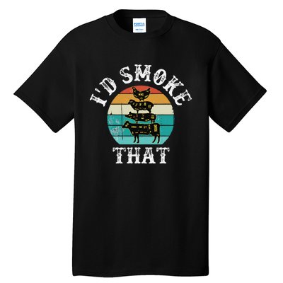 Funny Retro Bbq Party Smoker Chef Dad Gift ID Smoke That Tall T-Shirt