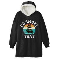 Funny Retro Bbq Party Smoker Chef Dad Gift ID Smoke That Hooded Wearable Blanket