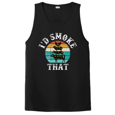 Funny Retro Bbq Party Smoker Chef Dad Gift ID Smoke That PosiCharge Competitor Tank