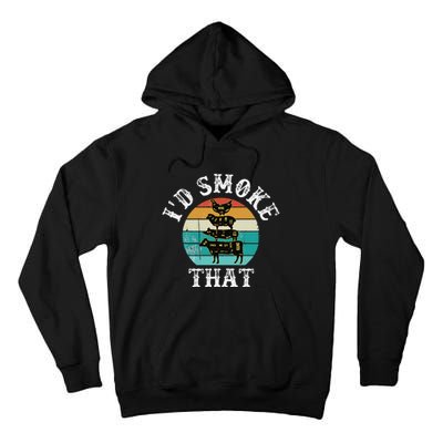 Funny Retro Bbq Party Smoker Chef Dad Gift ID Smoke That Tall Hoodie