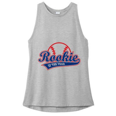 Funny Retro Baseball Rookie of the Year Ladies PosiCharge Tri-Blend Wicking Tank