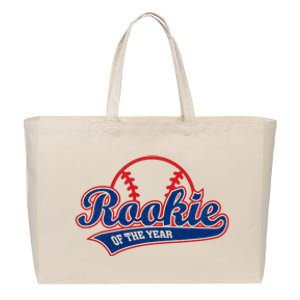 Funny Retro Baseball Rookie of the Year Cotton Canvas Jumbo Tote