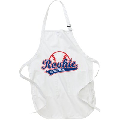 Funny Retro Baseball Rookie of the Year Full-Length Apron With Pockets