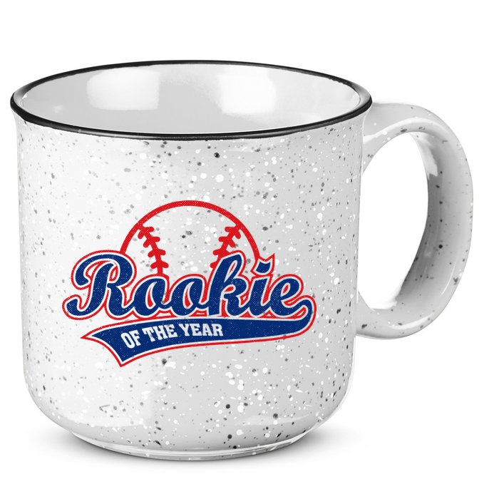 Funny Retro Baseball Rookie of the Year 15oz Campfire Ceramic Mug