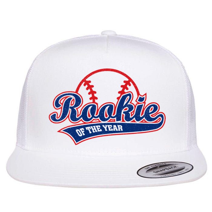 Funny Retro Baseball Rookie of the Year Flat Bill Trucker Hat