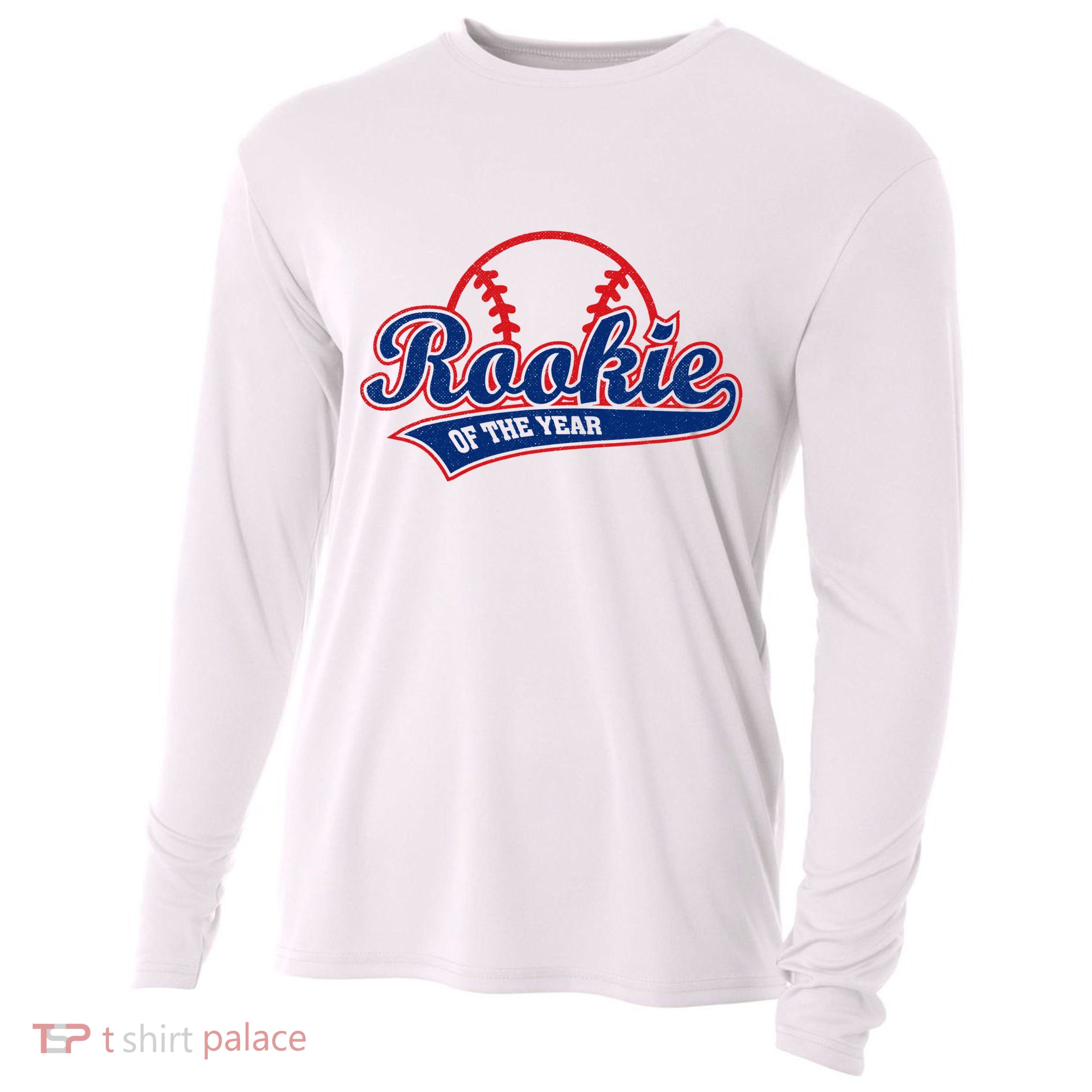 Funny Retro Baseball Rookie of the Year Cooling Performance Long Sleeve Crew