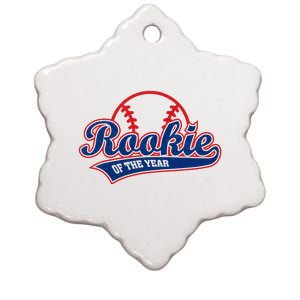 Funny Retro Baseball Rookie of the Year Ceramic Star Ornament