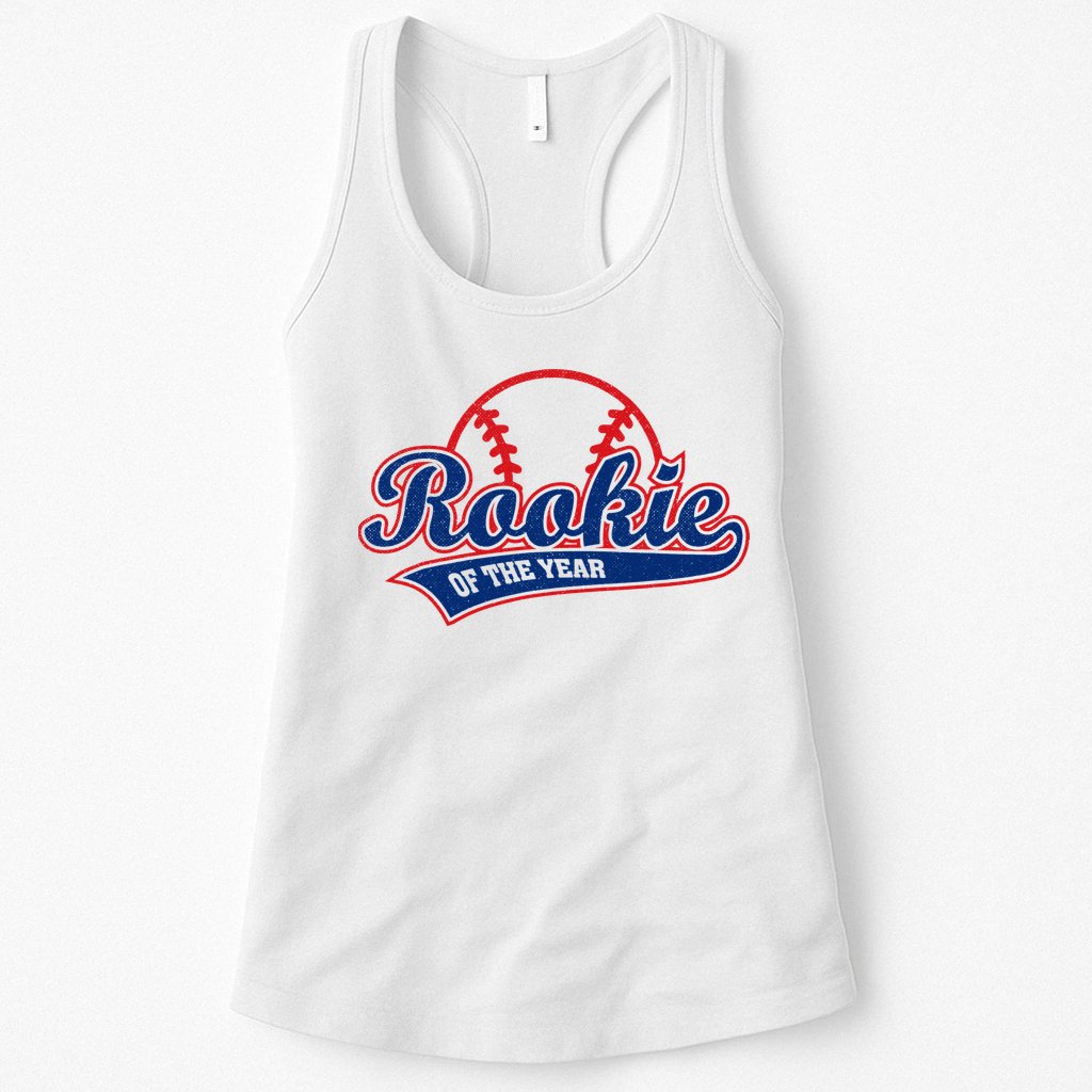 Funny Retro Baseball Rookie of the Year Womens Tank Top